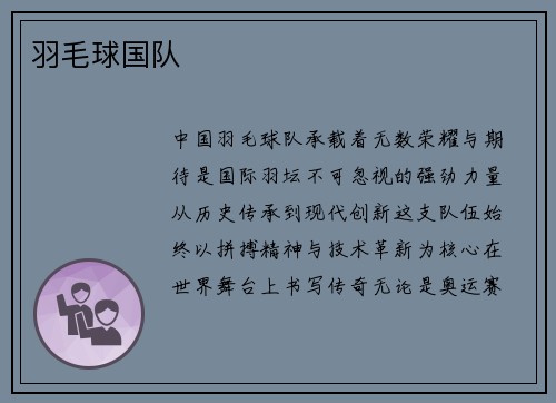 羽毛球国队